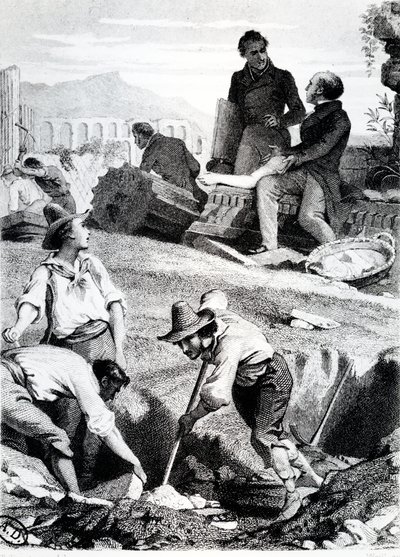 الحفريات في توري فيرغاتا ، من "Memoires d&39;Outre-Tombe" بواسطة Chateaubriand ، 1850 بواسطة فيليكس فيليبوتو